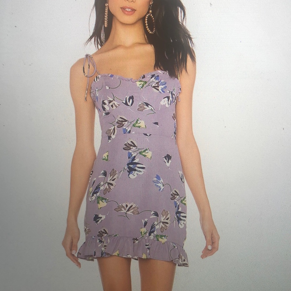 REVOLVE Lavender Charlene Frill Mini Dress